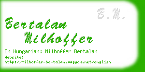 bertalan milhoffer business card